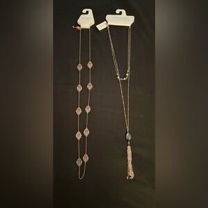 Ann Taylor Rose Gold Color 2 piece necklace bundle NWT
